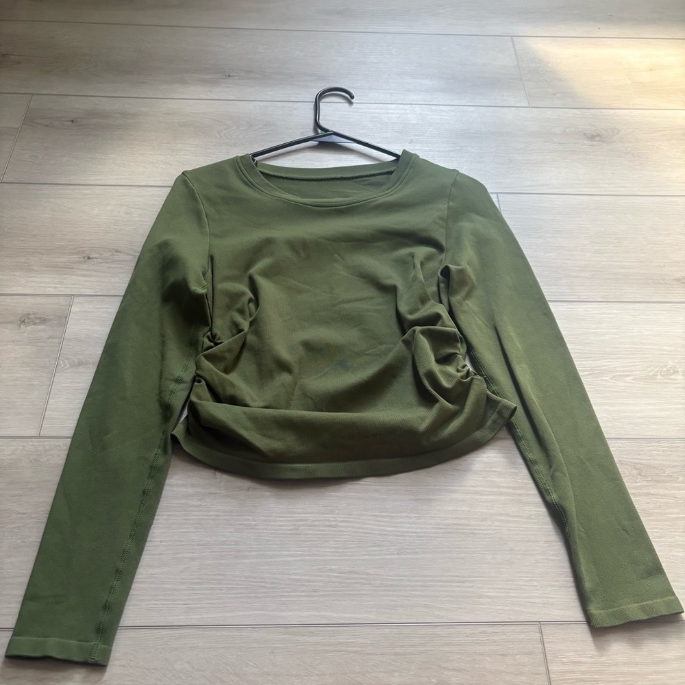 Olive Green Women's Long Sleeve Top